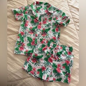 Janie & Jack Mickey Mouse Hawaiian Shirt & Swim Trunks Matching Set
